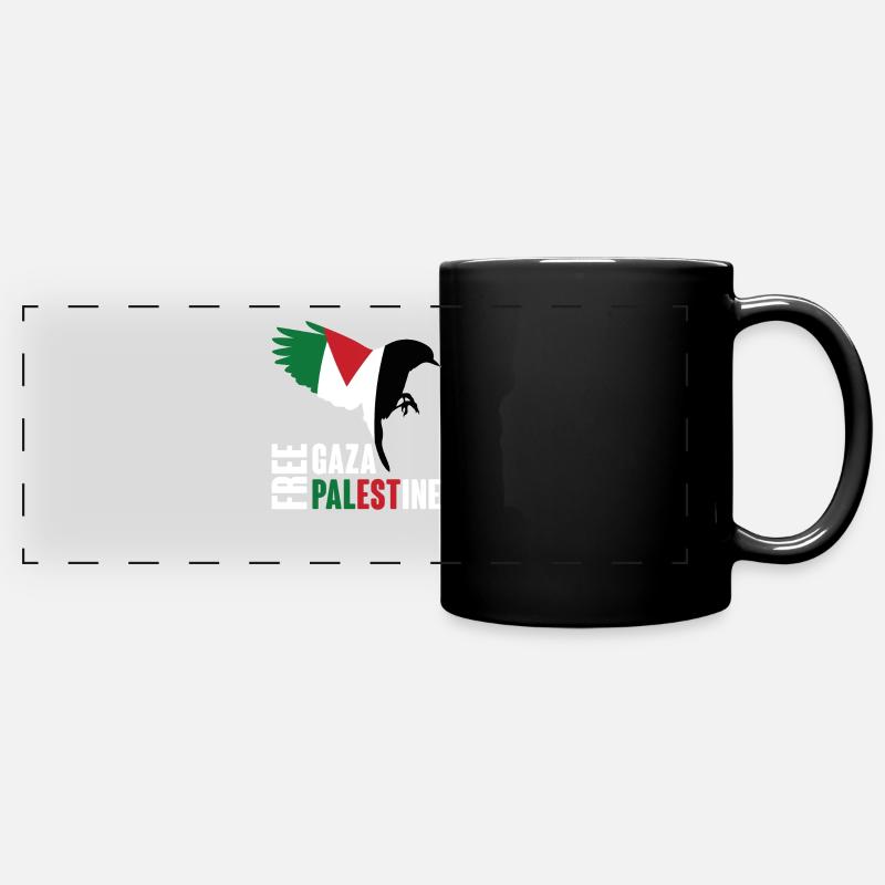 Gaza libre et Palestine libre - Mug panoramique uni - noir