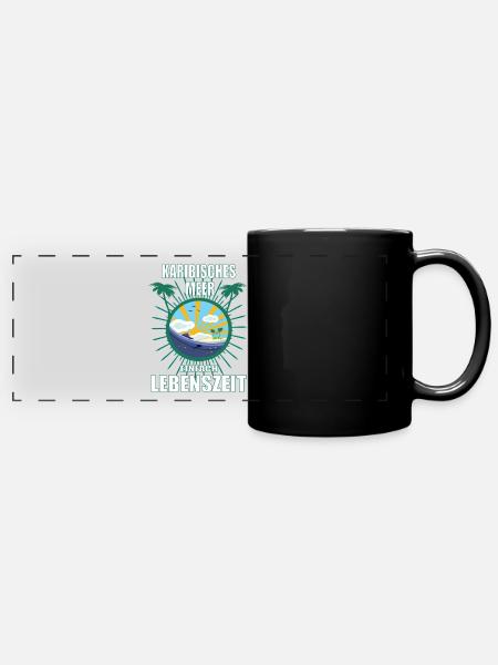 Karibisches Meer - einfach Lebenszeit - Panorama-Tasse farbig - Schwarz