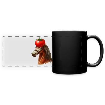 Pferdekopf Tomate - Panorama-Tasse farbig - Schwarz - Vorne