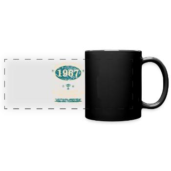 1967 der bester Jahrgang - Panorama-Tasse farbig - Schwarz - Vorne