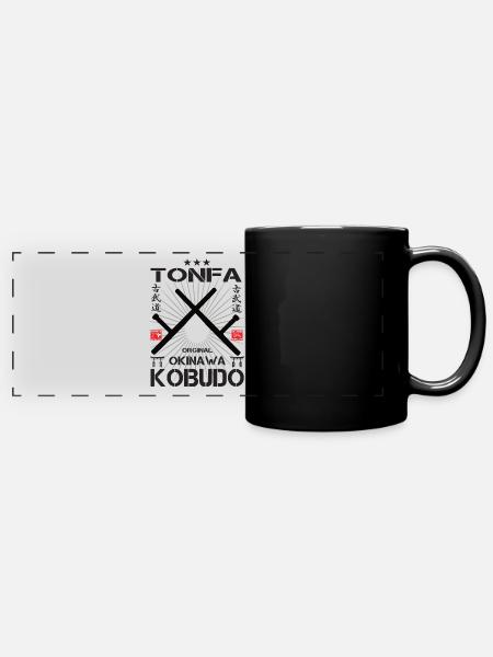 Tonfa Okinawa Kobudo Design - Panorama-Tasse farbig - Schwarz