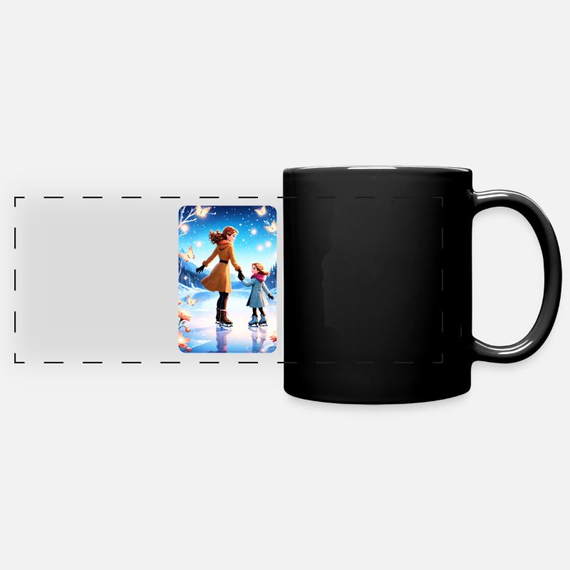 personalisiertes Design-Muttergeschenk - Panorama-Tasse farbig - Schwarz