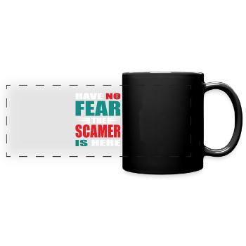 N’ayez pas peur que l’escroc soit là Tenue - Mug panoramique uni - noir - Devant