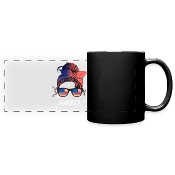 America - Full Colour Panoramic Mug - black - Front