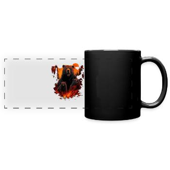 Ours, nature, environnement, protection de - Mug panoramique uni - noir - Devant
