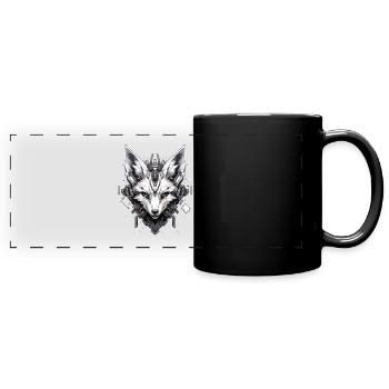 Mecha Animal Tiger Wolf Fox Dino Bear Cyborg - Full Colour Panoramic Mug - black - Front