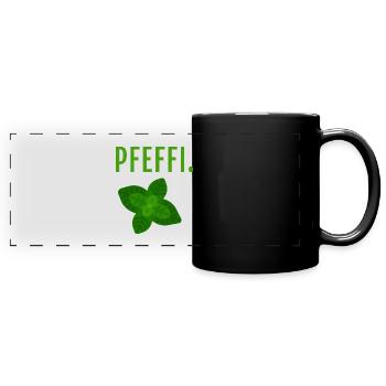 Pfefferminz Likör Pfeffi Vatertag Sauf - Panorama-Tasse farbig - Schwarz - Vorne