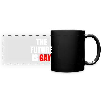 The future is gay - Panorama-Tasse farbig - Schwarz - Vorne