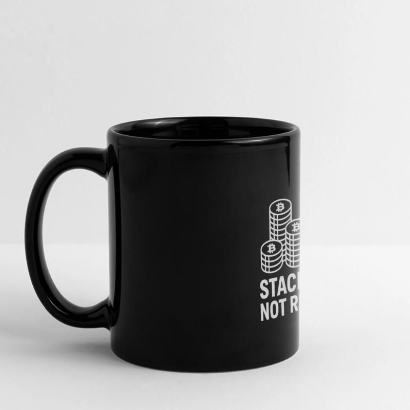 Conception de sweat à capuche Bitcoin – Stack Sats. Pas de regrets. Mug panoramique uni
