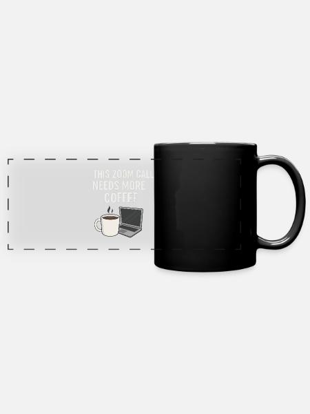 Zoom Call mit Kaffeetraum - Panorama-Tasse farbig - Schwarz