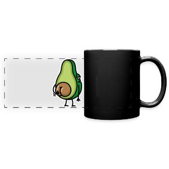 Funny avocado butt scratching ass gift idea - Full Colour Panoramic Mug - black - Front