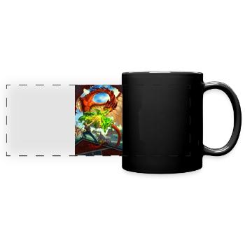 Säurespuckende Wyvern Rooftop Dragon Mage Battle - Panorama-Tasse farbig - Schwarz - Vorne