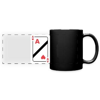 Herz As Spielkarte - Panorama-Tasse farbig - Schwarz - Vorne
