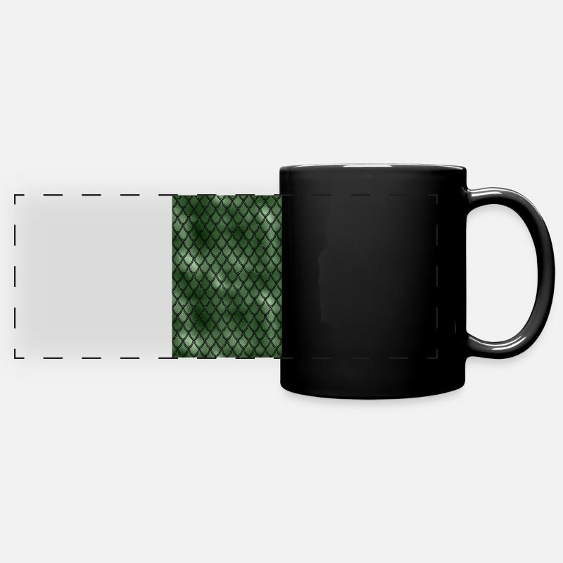 Green Snake Serpent Reptile Pattern - Full Colour Panoramic Mug - black