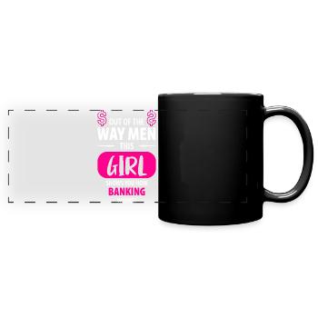 Banquier Banquier Banquier Azubi Dames - Mug panoramique uni - noir - Devant