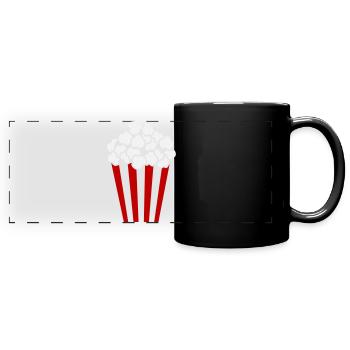Popcorn Cube / Couleur personnalisable / 2c - Mug panoramique uni - noir - Devant