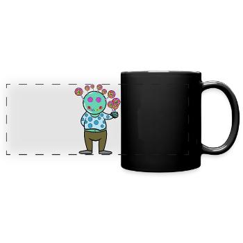 Naschkatzen Bonbon Süßigkeiten Lecker Nachspeise - Panorama-Tasse farbig - Schwarz - Vorne