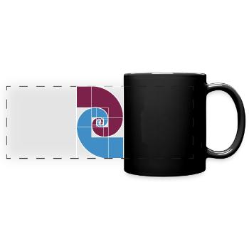 Fibonacci Goldener Schnitt - Panorama-Tasse farbig - Schwarz - Vorne
