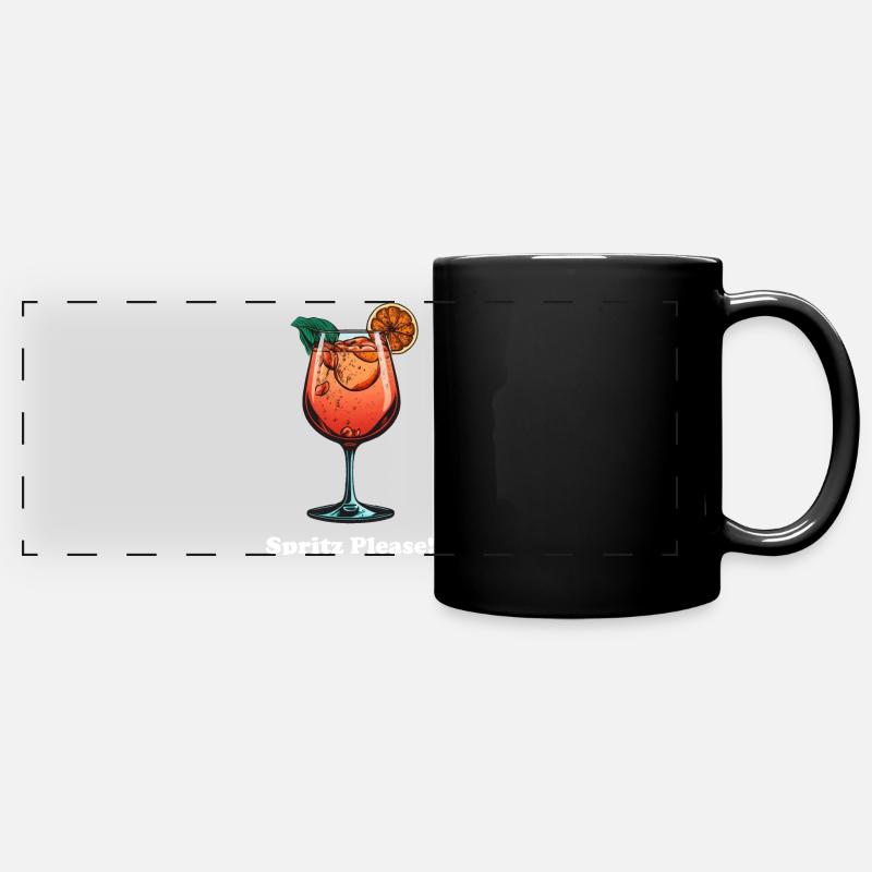 Sprizz Please! - Panorama-Tasse farbig - Schwarz