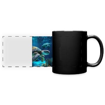 Underwater Turtles Phone Poster Edition - Mug panoramique uni - noir - Devant