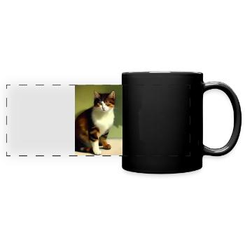Katzen Bild - Panorama-Tasse farbig - Schwarz - Vorne