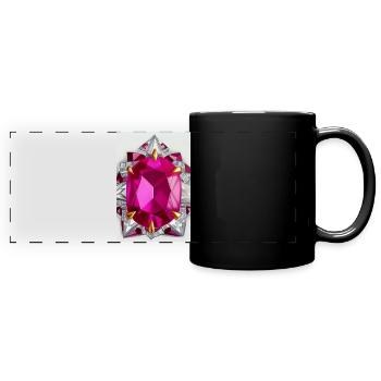 Edelstein - Panorama-Tasse farbig - Schwarz - Vorne