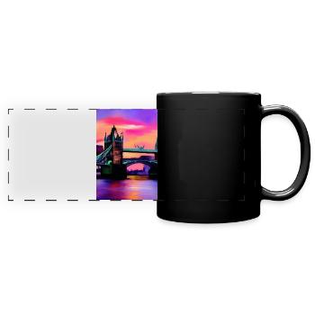 Brücken in London - Panorama-Tasse farbig - Schwarz - Vorne