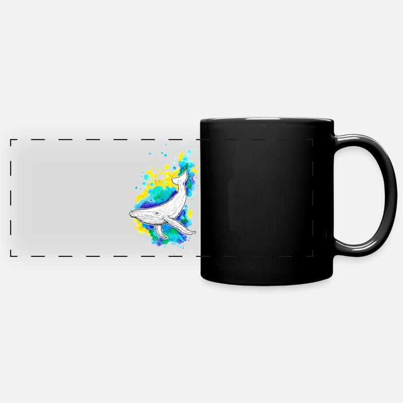 Humpback whale - Full Colour Panoramic Mug - black