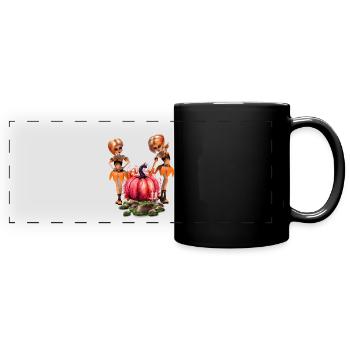Design mignon d’Halloween - Mug panoramique uni - noir - Devant