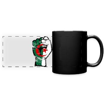 Algerien Flagge Faust Hand Symbol used - Panorama-Tasse farbig - Schwarz - Vorne
