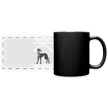 Hund Kaffee Whippet - Panorama-Tasse farbig - Schwarz - Vorne