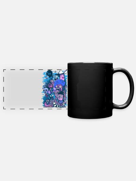 Blue Project - Full Colour Panoramic Mug - black
