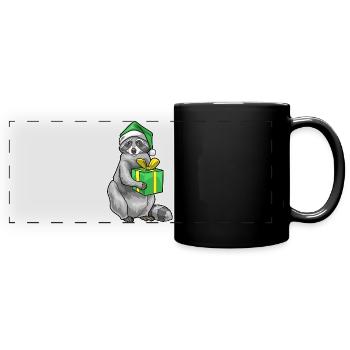 Forfait Noël raton laveur - Mug panoramique uni - noir - Devant