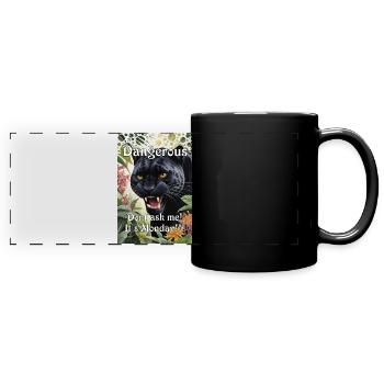 Panther in the Jungle Humor Monday Office - Full Colour Panoramic Mug - black - Front