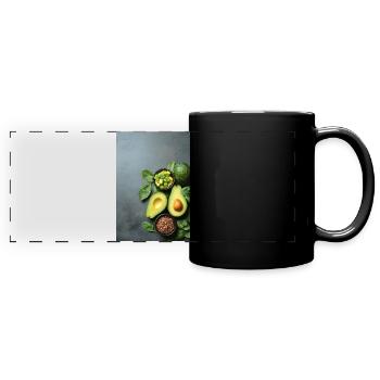 Avocado Spinach Anthracite - Full Colour Panoramic Mug - black - Front