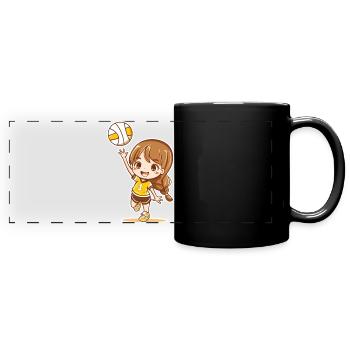 Petit joueur de volley-ball - Mug panoramique uni - noir - Devant