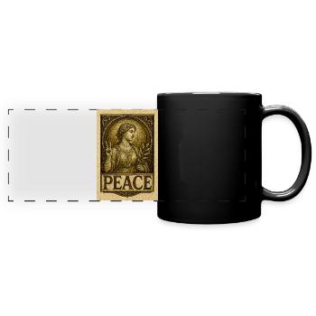 Symbolic Peace and Serenity Illustration - Full Colour Panoramic Mug - black - Front