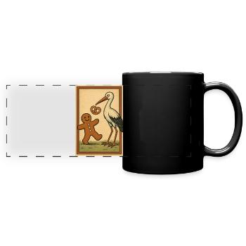 Stork and Biscuit and Gingerbread Mannele Fable - Full Colour Panoramic Mug - black - Front