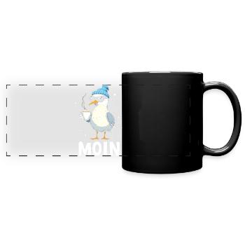 Moin Seagull Coffee Küste Norddeutschland - Panorama-Tasse farbig - Schwarz - Vorne