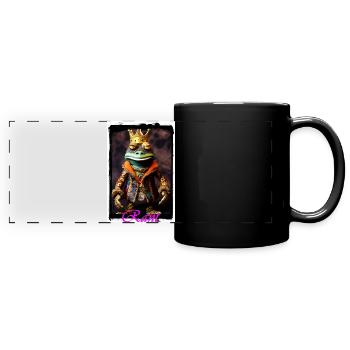 Frog Prince in Royal Robe Costume Design - Full Colour Panoramic Mug - black - Front