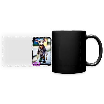 Kreativer Steampunk-Tiercharakter Puppe Punk  - Panorama-Tasse farbig - Schwarz - Vorne