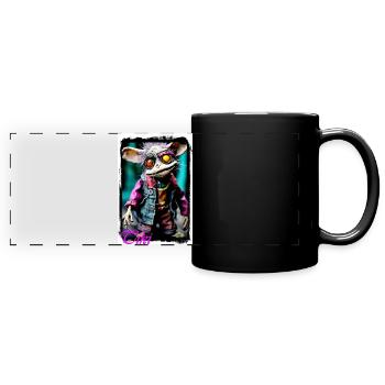 Poupée créature individuelle aux yeux brillants - Mug panoramique uni - noir - Devant