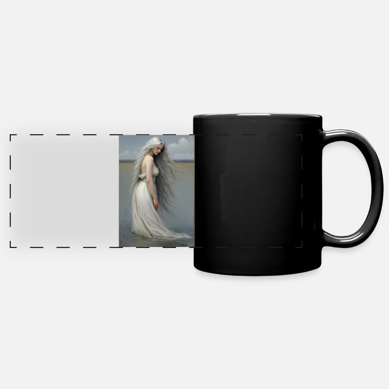Suspended between the sky and the water - oil on canvas - Full Colour Panoramic Mug - black