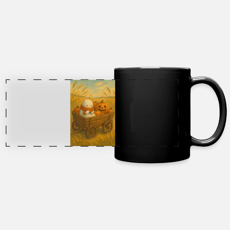 Halloween Geist Ernte - Panorama-Tasse farbig - Schwarz