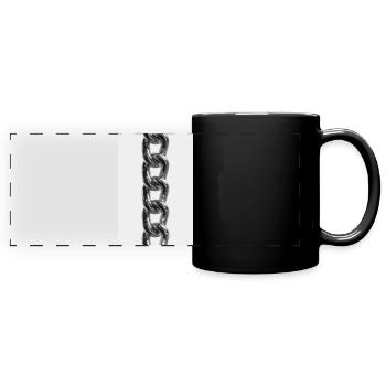 Glänzende Kettenglieder aus Metall - Panorama-Tasse farbig - Schwarz - Vorne