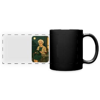Soirée jeux de lune sur le balcon - Mug panoramique uni - noir - Devant