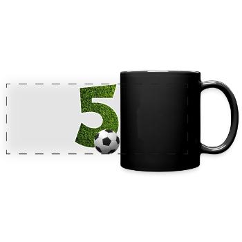 NO. 5 NUMBER 5 FOOTBALL 5TH BIRTHDAY - Full Colour Panoramic Mug - black - Front