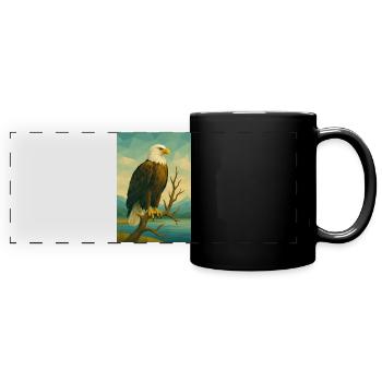 Pygargue à tête blanche Polynature - Mug panoramique uni - noir - Devant