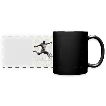 67 – Soccer - Full Colour Panoramic Mug - black - Front