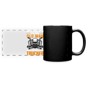 Lkw Fahrer - Panorama-Tasse farbig - Schwarz - Vorne